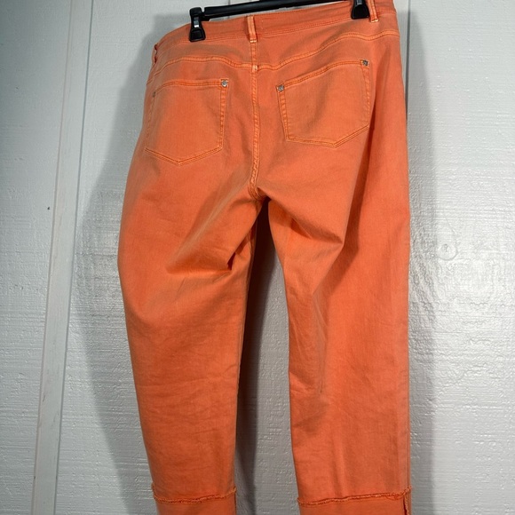J. Jill Jeans Womens Cropped Orange Mid Rise Cuffed Denim Size 12 EUC - Picture 6 of 10